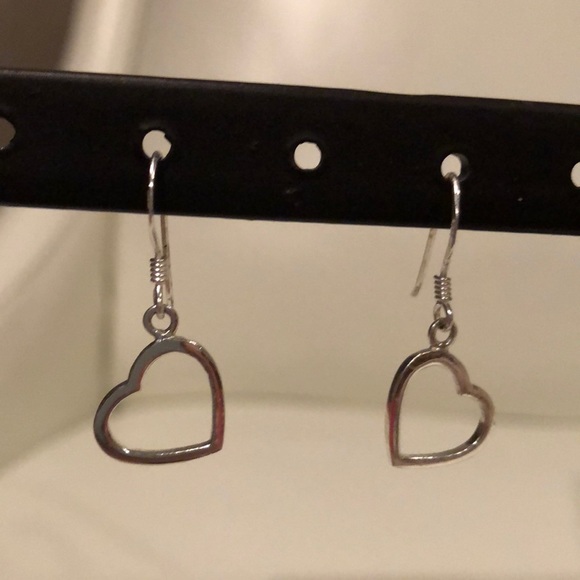 Sterling Silver Heart-shaped Earrings - Picture 3 of 3